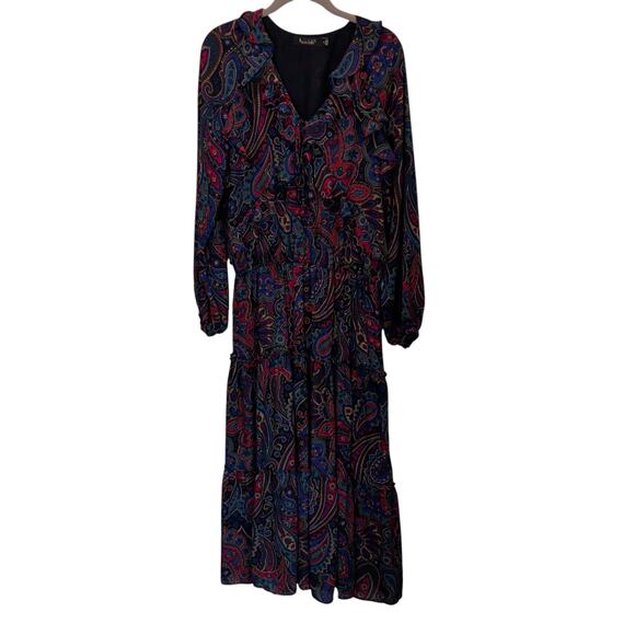 Lauren by Ralph Lauren Dresses & Skirts - Ralph Lauren Women's Sz 6 Paisley Georgette Long Sleeve Tiered Maxi Dress Ruffle